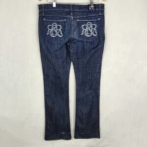 Rock & Republic Tall Bootcut Jeans Women 32X36 Kasandra Mid Rise Logo Pocket